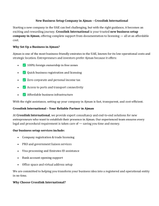 New Business Setup Company in Ajman