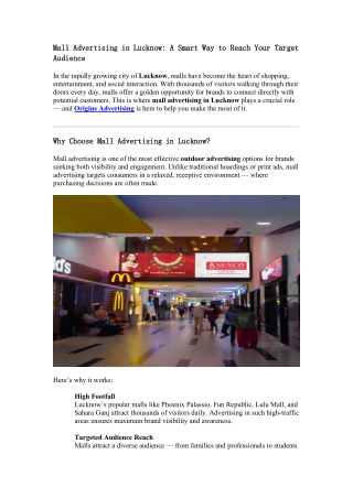 Mall Advertising in Lucknow