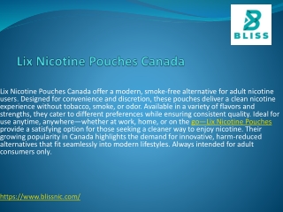 Lix Nicotine Pouches Canada