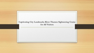 Captivating City Landmarks River Thames Sightseeing Cruise for All Visitors