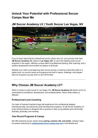 JM Soccer Academy LV _ Youth Soccer Las Vegas, NV