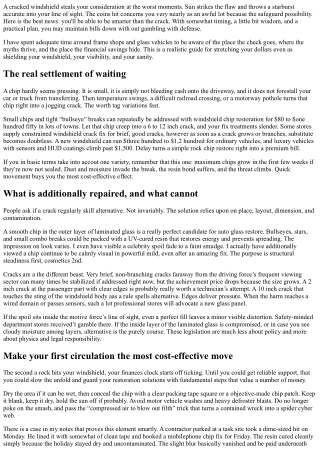 Auto Glass Repair on a Budget: Smart Tips