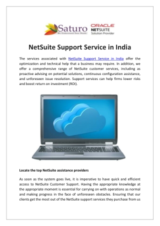 NetSuite Support Services in India