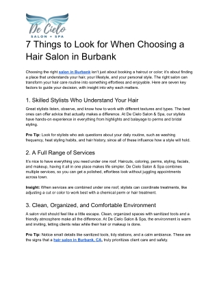 7 Things to Look for When Choosing a Hair Salon in Burbank