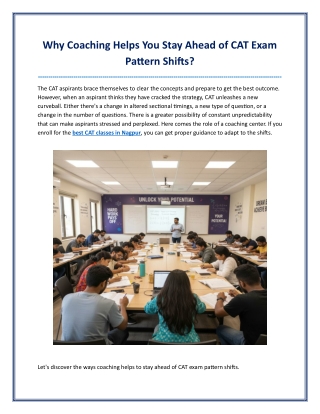 Why Coaching Helps You Stay Ahead of CAT Exam Pattern Shifts