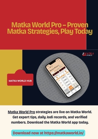 Matka World Pro – Proven Matka Strategies, Play Today