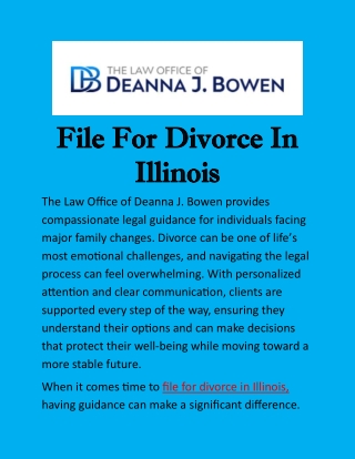 File for Divorce in Illinois: Clarity, Guidance & Steps for a Stable Future