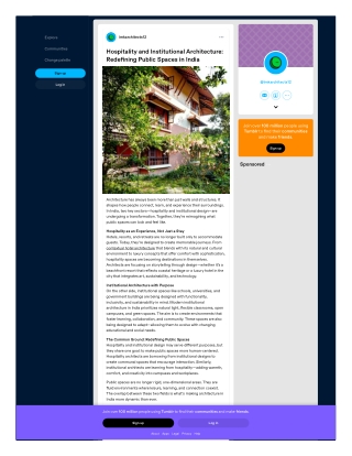 Hospitality and Institutional Architecture Redefining Public Spaces in India