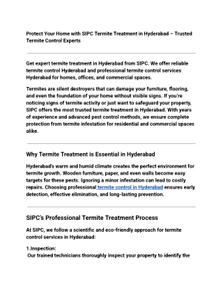 Termite control services in Hyderabad