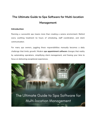 The Ultimate Guide to Spa Software for Seamless Management
