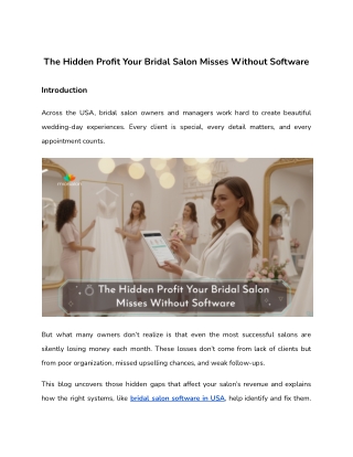 The Hidden Profit Your Bridal Salon Misses Without Software