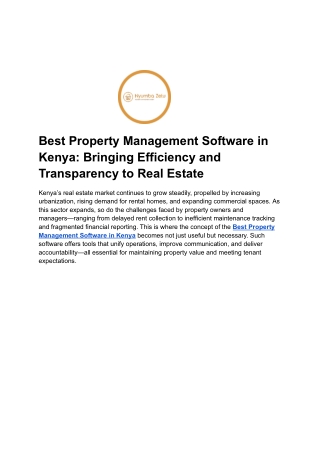 Best Property Management Software in Kenya_ Bringing Efficiency and Transparency to Real Estate