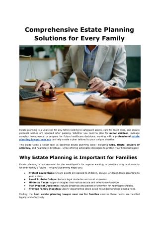 Comprehensive Estate Planning Solutions for Every Family