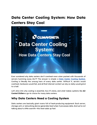 Data Center Cooling System _How Data Centers Stay Cool