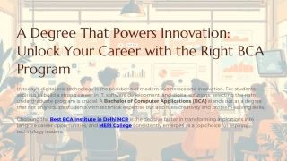 A Degree That Powers Innovation: Unlock Your Career with the Right BCA Program