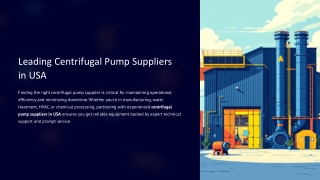 Top Centrifugal Pump Suppliers in USA – Trusted by Industry