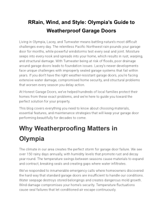 RRain, Wind, and Style_ Olympia’s Guide to Weatherproof Garage Doors