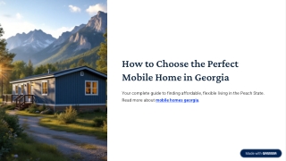 How to Choose the Perfect Mobile Home in Georgia