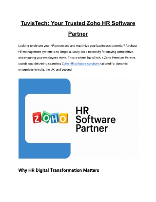 TuvisTech_ Your Trusted Zoho HR Software Partner