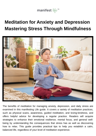 Meditation for Anxiety & Depression Master Stress with Mindful Practices