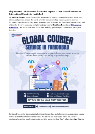 International courier Faridabad