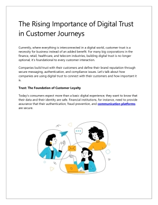 The Rising Importance of Digital Trust in Customer Journeys