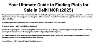 Your Ultimate Guide to Finding Plots for Sale in Delhi NCR (2025)