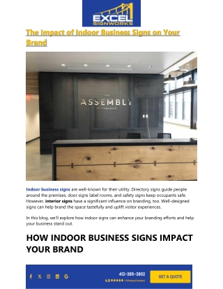 Boost Your Brand with Impactful Indoor Business Signs