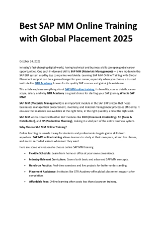 S/4HANA Sourcing & Procurement Certification Training Course