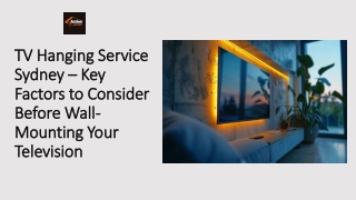 TV Hanging Service Sydney – Key Factors to Consider Before Wall-Mounting Your Television
