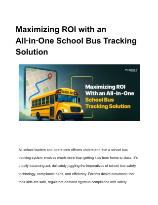 Maximizing ROI with an All‑in‑One School Bus Tracking Solution