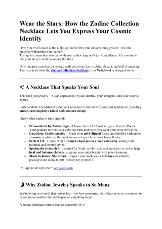 How the Zodiac Collection Necklace Lets You Express Your Cosmic Identity