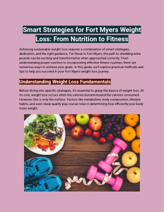 Smart Strategies for Fort Myers Weight Loss_ From Nutrition to Fitness