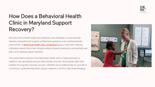 How does a Behavioral Health Clinic in Maryland support recovery