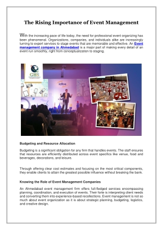 The Rising Importance of Event Management