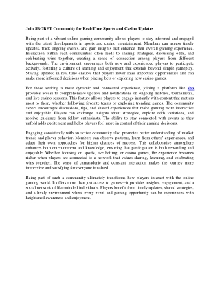 Join SBOBET Community for Real-Time Sports and Casino Updates