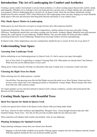 Creating Shade Spaces with Beautiful Trees and Structures