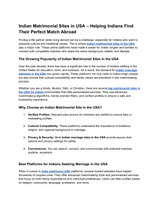 indian matrimonial sites in usa