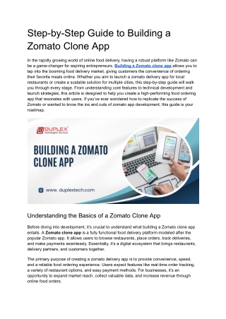 Step-by-Step Guide to Building a Zomato Clone App