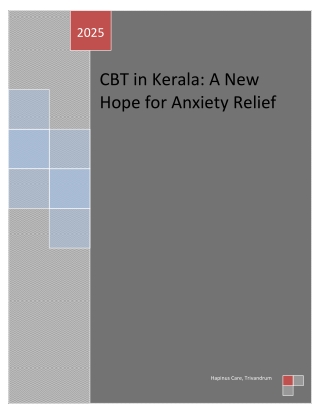 CBT in Kerala A New Hope for Anxiety Relief