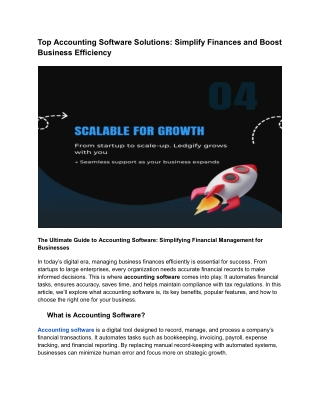 Top Accounting Software Solutions: Simplify Finances and Boost Business Efficien