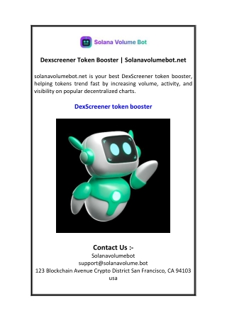 Dexscreener Token Booster  Solanavolumebot.net