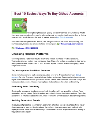 Best 10 Easiest Ways To Buy Github Accounts