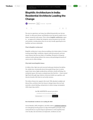 Biophilic Architecture in India Residential Architects Leading the Change