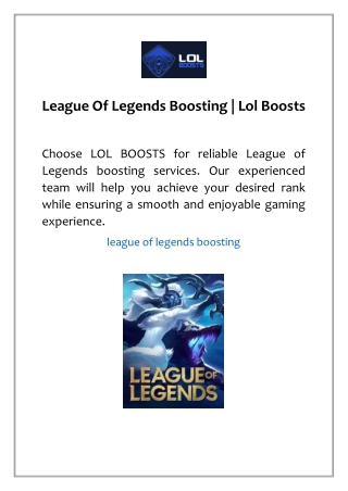 League Of Legends Boosting | Lol Boosts