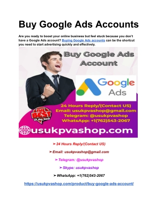 Buy Google Ads Accounts