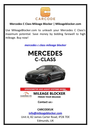 Mercedes C Class Mileage Blocker  Mileageblocker.com