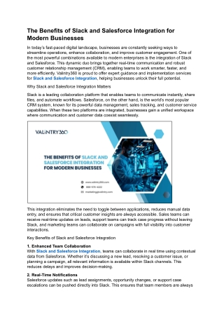 The Benefits of Slack and Salesforce Integration for Modern Businesses