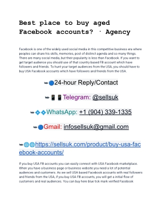 Best place to buy aged Facebook accounts