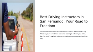 Best Driving Instructors San Fernando